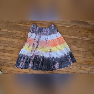 Bohemian Cafe Womens Tie Dye Boho Hippie Festival Skirt XL